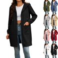 thumbnail image 1 of Husipze Hoodies for Women Fall Winter Mid Length Long Sleeved Drawstring Solid Hooded Sweatshirt With Pocket Black S, 1 of 10