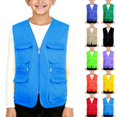 thumbnail image 1 of Husipze Kids Cargo Vest Sleeveless Pocket Front Full Zip Outdoor Sport Outerwear V-neck Breathable Lightweight Utility Jacket Sky Blue 5-6 Years, 1 of 5