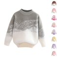 thumbnail image 1 of Husipze Kids Gradient Fuzzy Sweater Soft Long Sleeve Cozy Knit Mock Neck Pullover Warm Casual Fall Winter Jumper Top Green 3 Years, 1 of 4