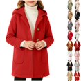 thumbnail image 1 of Husipze Kids Mid Length Collar Trench Coat Single Breasted Wool Blend Peacoat Lapel Collar Warm Overcoat Classic Winter Coat Red 10-11 Years, 1 of 10