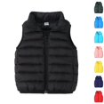 thumbnail image 1 of Husipze Kids Puffer Vest Lightweight Full Zip Stand Collar Quilted Jackets Windproof Warm Collared Cozy Layering Sleeveless Outerwear Black 6 Years, 1 of 10