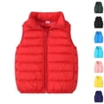 thumbnail image 1 of Husipze Kids Puffer Vest Lightweight Full Zip Stand Collar Quilted Jackets Windproof Warm Collared Cozy Layering Sleeveless Outerwear Red 6 Years, 1 of 8