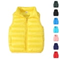 thumbnail image 1 of Husipze Kids Puffer Vest Lightweight Full Zip Stand Collar Quilted Jackets Windproof Warm Collared Cozy Layering Sleeveless Outerwear Yellow 2 Years, 1 of 6