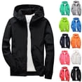 thumbnail image 1 of Husipze Kids Rain Jacket Jacket Hooded Waterproof Zip Up Active Outdoor Coat Long Sleeve Windproof Hiking School Outerwear Black 4-5 Years, 1 of 8