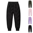 thumbnail image 1 of Husipze Kids Thick Winter Snow Pants Elastic Waist Ribbed Solid Pull on Insulated Warm Pants Waterproof Ankle Trousers Black 120, 1 of 7