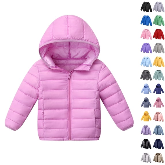 Husipze Lightweight Puffer Jacket for Kids Hooded Zip Up Quilted Winter Coat Packable Warm Comfortable Fit Outerwear Purple 6 Years