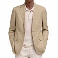 thumbnail image 1 of Husipze Men's Casual Blazer Single Button Business Suit Jackets Long Sleeve Lapel Open Front Lightweight Unlined Sport Coat with Pockets Khaki M, 1 of 6