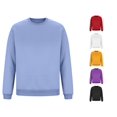 thumbnail image 1 of Husipze Men's Crew Neck Sweatshirt Solid Color Oversized Pullover Long-Sleeve Casual Soft Fleece Fall Tops Light Blue XXXL, 1 of 8