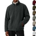 thumbnail image 1 of Husipze Mens Sherpa Fleece Jacket Full Zip Long Sleeve Teddy Fuzzy Cozy Winter Relaxed Fit Coat Insulated Warm Outerwear Black S, 1 of 8