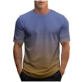 thumbnail image 1 of Husipze Mens Short Sleeve Gradient T Shirts Crew Neck Casual Basic Tees Soft Summer Tops for Daily Wear Workout Coffee L, 1 of 6