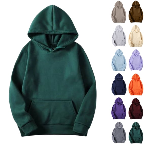 Husipze Oversized Hoodies for Women Long Sleeve Drawstring Solid Color Casual Hooded Pullover Sweatshirt with Kangaroo Pockets for Fall Winter Army Green S