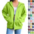 thumbnail image 1 of Husipze Sweatshirt for Women Zip Up Long Sleeve Drawstring Oversized Casual Fashion Hooded Sweatshirt with Pockets Green L, 1 of 7