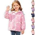 thumbnail image 1 of Husipze Toddler Cute Star Printed Hooded Windbreaker Jacket Girls Boys Full Zip Fleece Lined Lightweight Coat Long Sleeve Windproof Outerwear Pink 4 Years, 1 of 10