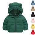 thumbnail image 1 of Husipze Toddler Lightweight Puffer Quilted Jackets Girls Boys Full Zip Winter Coat Insulated Outerwear with Bear Ear Hood Green 7-8 Years, 1 of 8