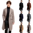 thumbnail image 1 of Husipze Winter Overcoat for Kid Wool Blend Pea Coat Notch Lapel Collar Double-breasted Buttons Trench Coat Warm Casual Outerwear Beige 9 Years, 1 of 10
