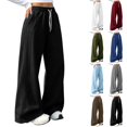 thumbnail image 1 of Husipze Women Barrel Sweatpants Baggy Elastic High Waist Wide Leg Trousers Drawstring Loose Fit Casual Lounge Pants Soft Comfy Pants with Pockets Black S, 1 of 8