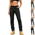 thumbnail image 1 of Husipze Women's Cargo Pants Slim Straight Pants Quick Work Hiking Trousers with Button with Multi Cargo Pockets Black M, 1 of 8