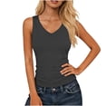 thumbnail image 1 of Husipze Women's Tank Top Sleeveless Casual V Neck Fitted Basic Top Soft Stretch Athletic Slim Fit Gym Yoga Tops Gray M, 1 of 9