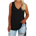 thumbnail image 1 of Husipze Womens Plus Size V Neck Sleeveless Tank Tops Casual Loose Fit Basic Camisole for Everyday Wear Black XXXXL, 1 of 6