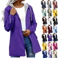 thumbnail image 1 of Husipze Womens Waterproof Raincoat Lightweight Breathable Windbreaker Hiking Travel Jackets Windproof Hooded Rain Jacket with Pockets White XXXXL, 1 of 7