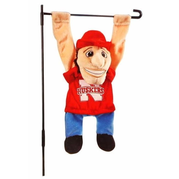 Huskers 3D Mascot Garden Flag, Includes a 4-piece Plastic Display Pole