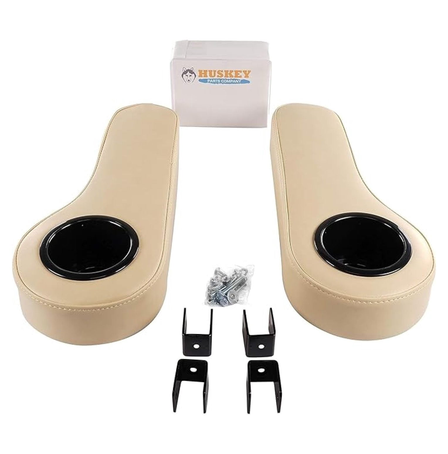Huskey 2X Beige Rear Seat Arm Rests with Cup Holder Compatible with ...