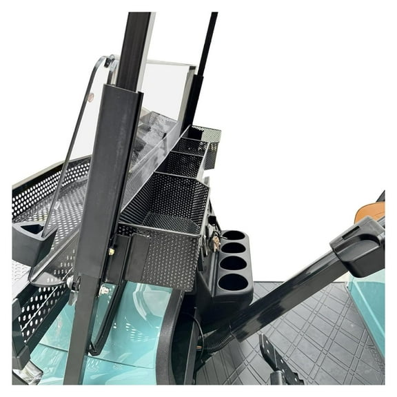 Huskey Golf Cart Front Basket Storage Basket Basket Compatible W/EZGO TXT/RXV,Club Car DS (2000.5+) Precedent/Tempo/Onward, G29 Drive2 2007+ One Piece Solid Design & Larger Compartments
