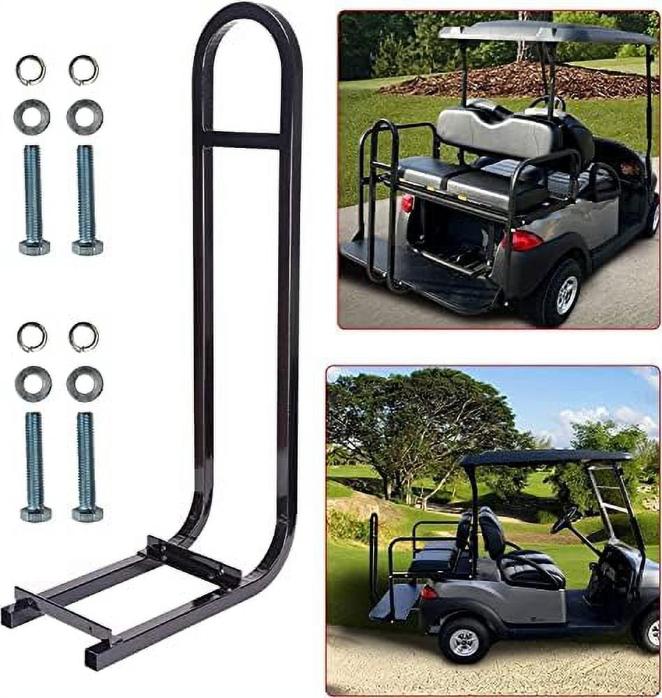 Huskey Golf Cart Rear Seat Safety Grab Bar -Shaped Hand Rail Compatible with Yamaha Models, One Solid Piece with Mounting Hardware