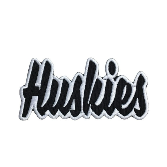 Huskies - Black/White - Team Mascot - Words/Names - Iron on Applique/Embroidered Patch