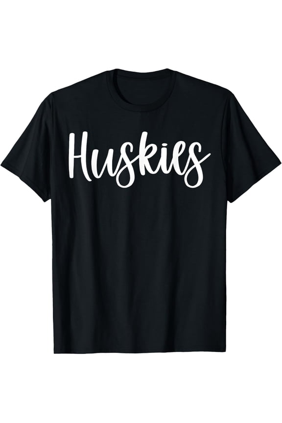 Huskies School Spirit Team Mascot Game Night T-Shirt men and women can wear,black,white,creative gift