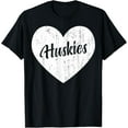 thumbnail image 1 of Huskies School Sports Fan Team Spirit Mascot Heart Gift T-Shirt, 1 of 3