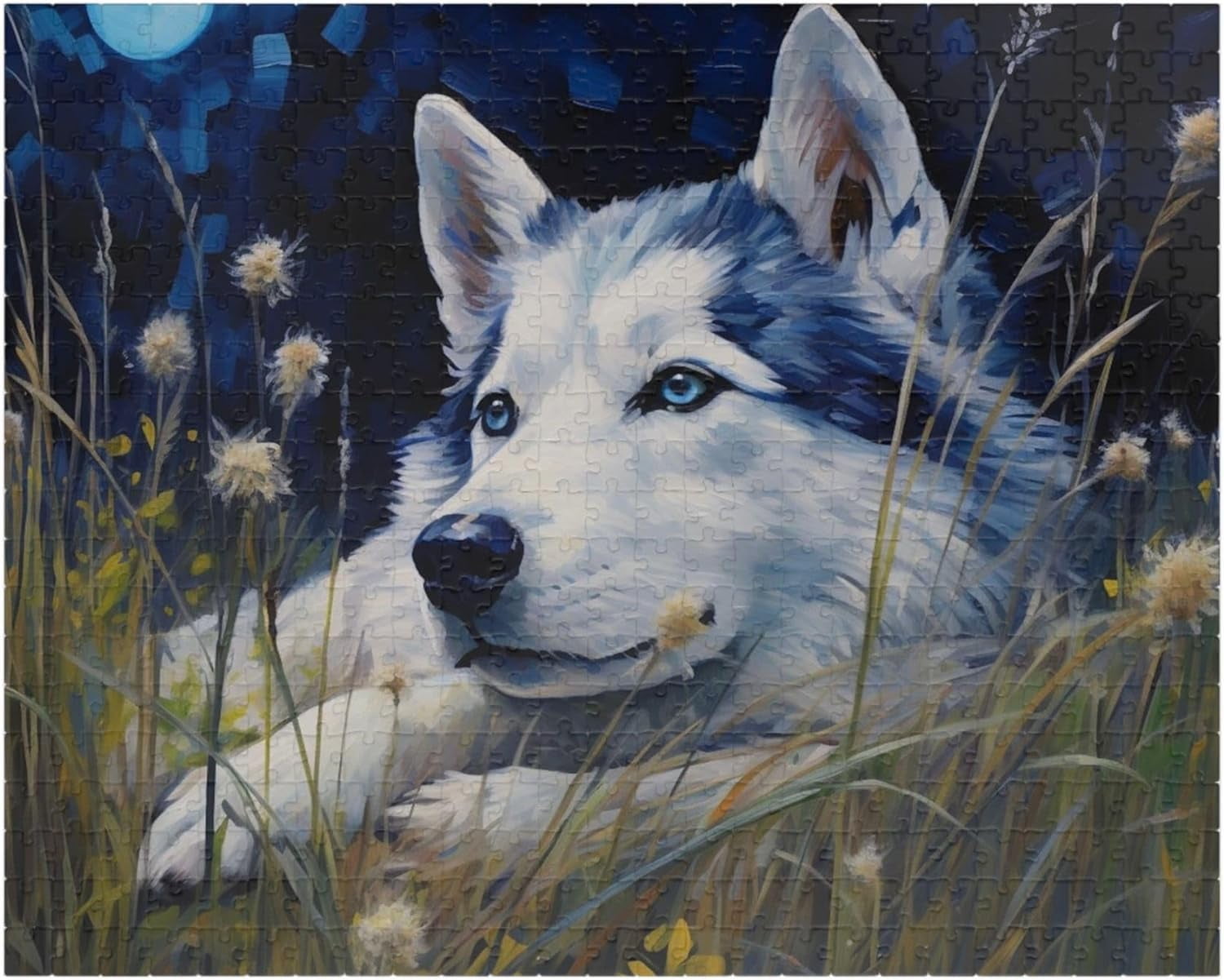 Huskies in The Park Jigsaw Puzzles for Adults 1000 Piece Cute Husky