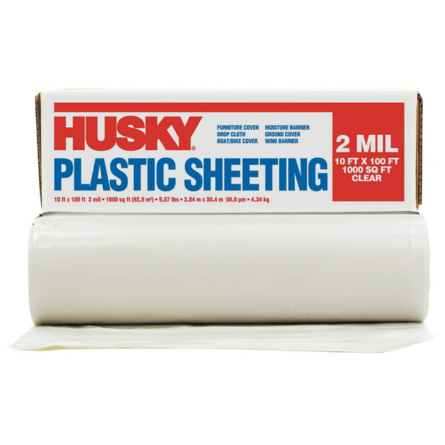 Husky 10' X 100' 2 ML Opaque Plastic Sheeting