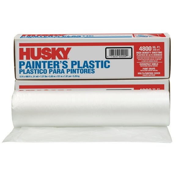 Husky 12' X 400' Film-Gard® Clear Professional Painter's Plastic