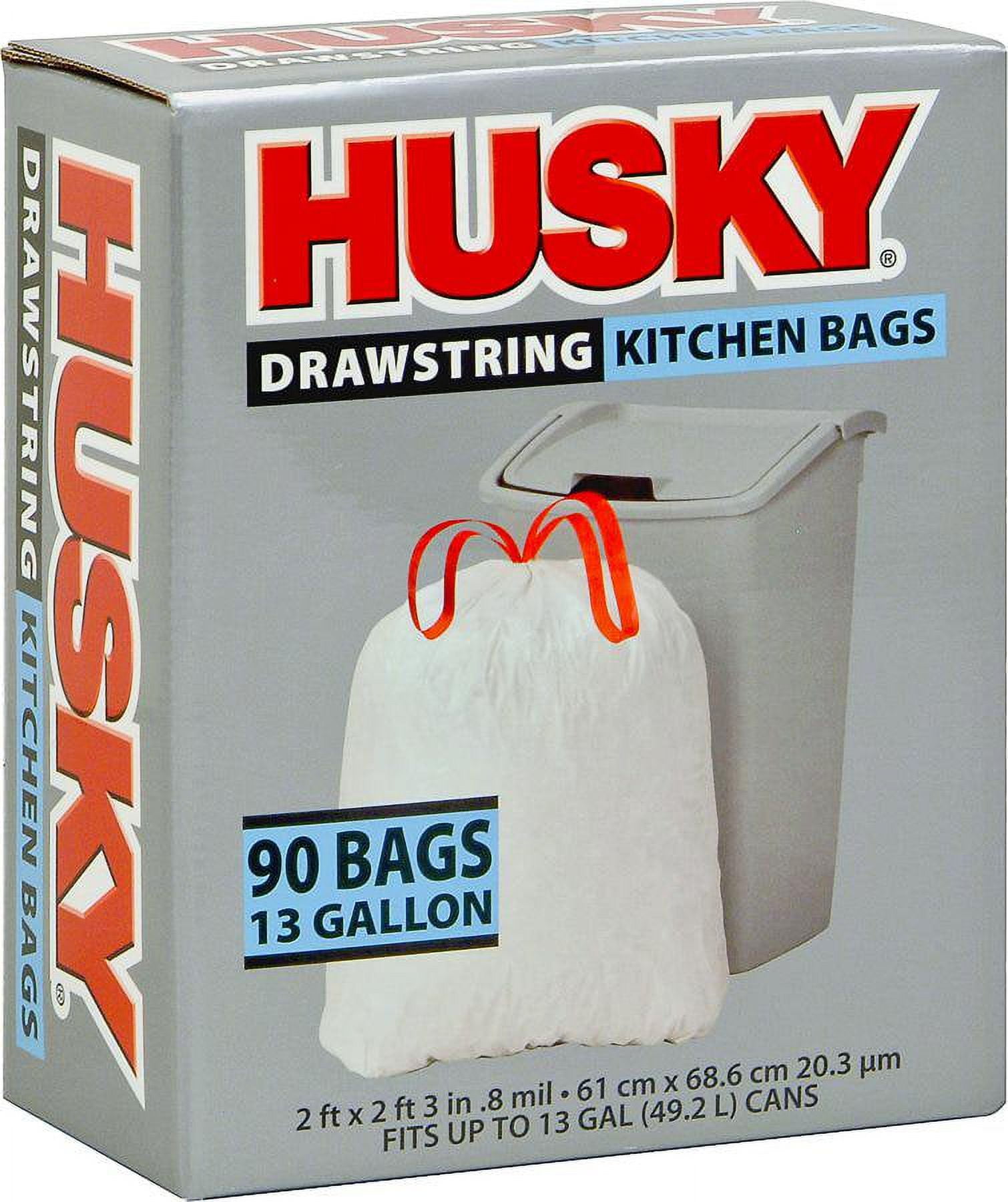 Husky Hk13xhf090w-xr Kitchen Trash Bags, 13 Gallon Capacity