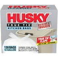 Husky 13 Gal Flap Tie 130 Ct White Tall Kitchen Bag