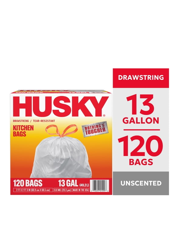 13 Gallon Tall Kitchen Drawstring Bags, 120 Bags