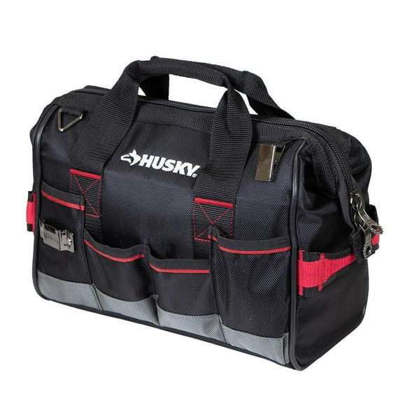 Husky 14 in. Large Mouth Tool Bag, Black