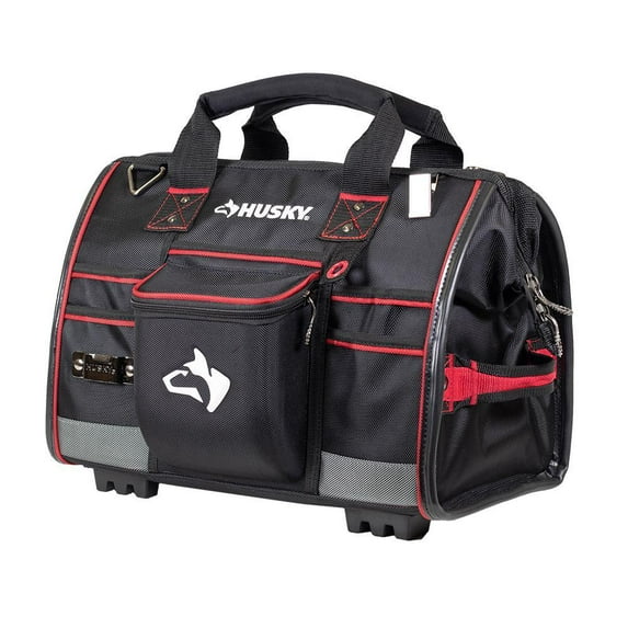 Husky 16 in. Large Mouth Tool Bag with Tool Wall