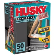 Husky 18 Gal Exp Drawstring 50 Ct White Compactor Bag