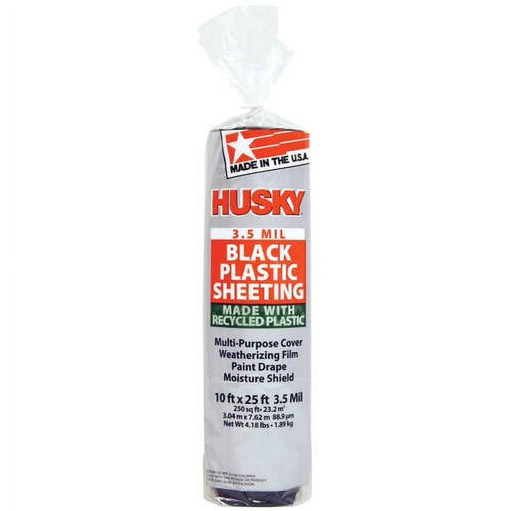 Husky 3.5 Mil Black Plastic Sheeting