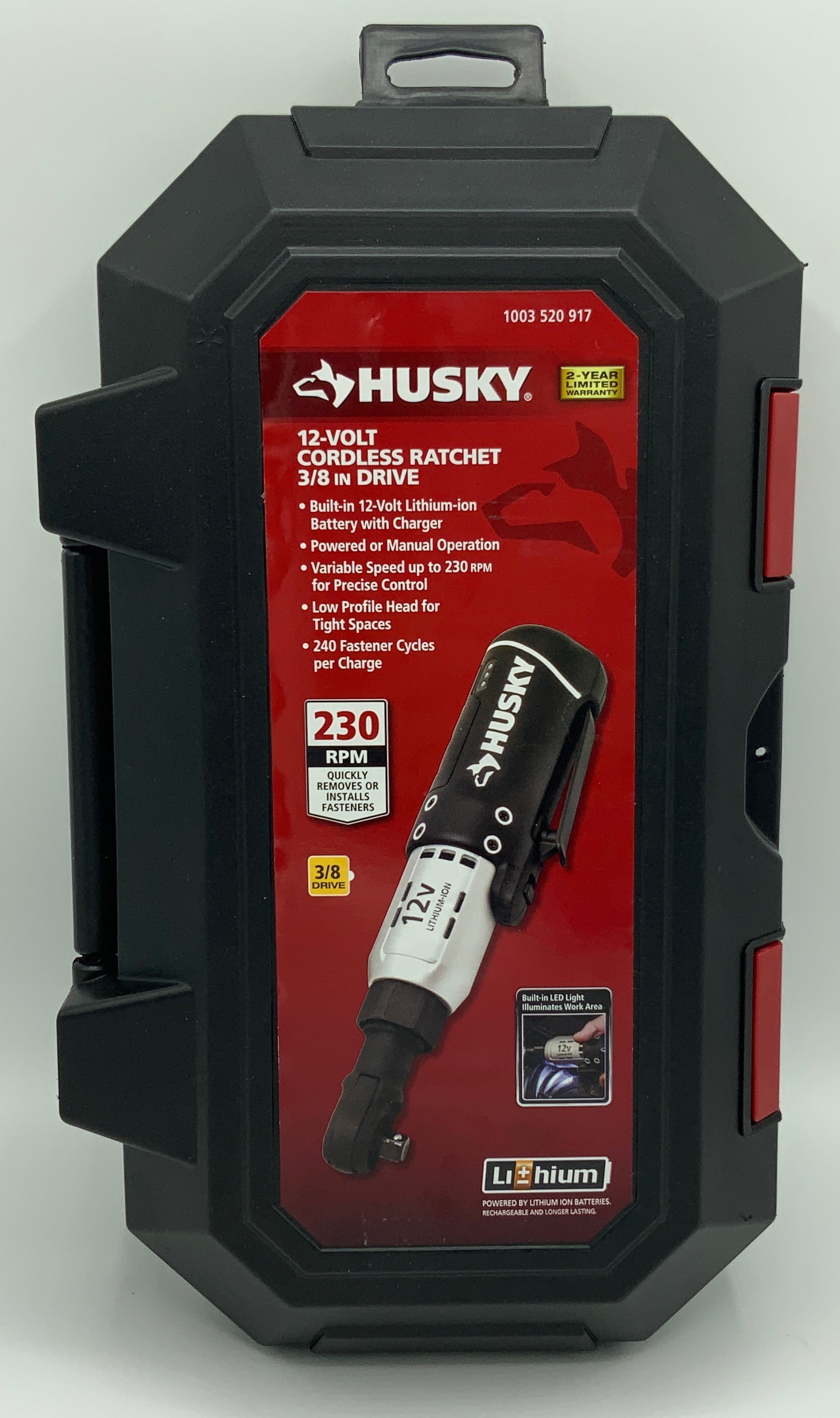 Husky 3 8 in. 12 Volt Battery Cordless Ratchet Driver Powered Torque Repair Tool