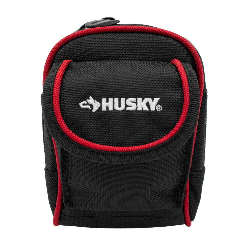Husky 4.5 in. Clip on Tool Belt Pouch, Black