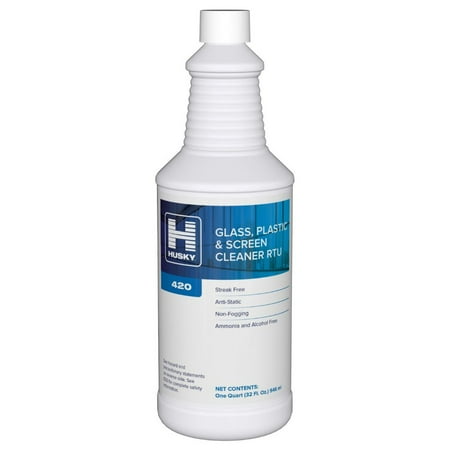 Husky 420 Glass, Plastic & Screen Cleaner, 32 oz – Streak-Free Formula for Windows, Monitors & Electronics