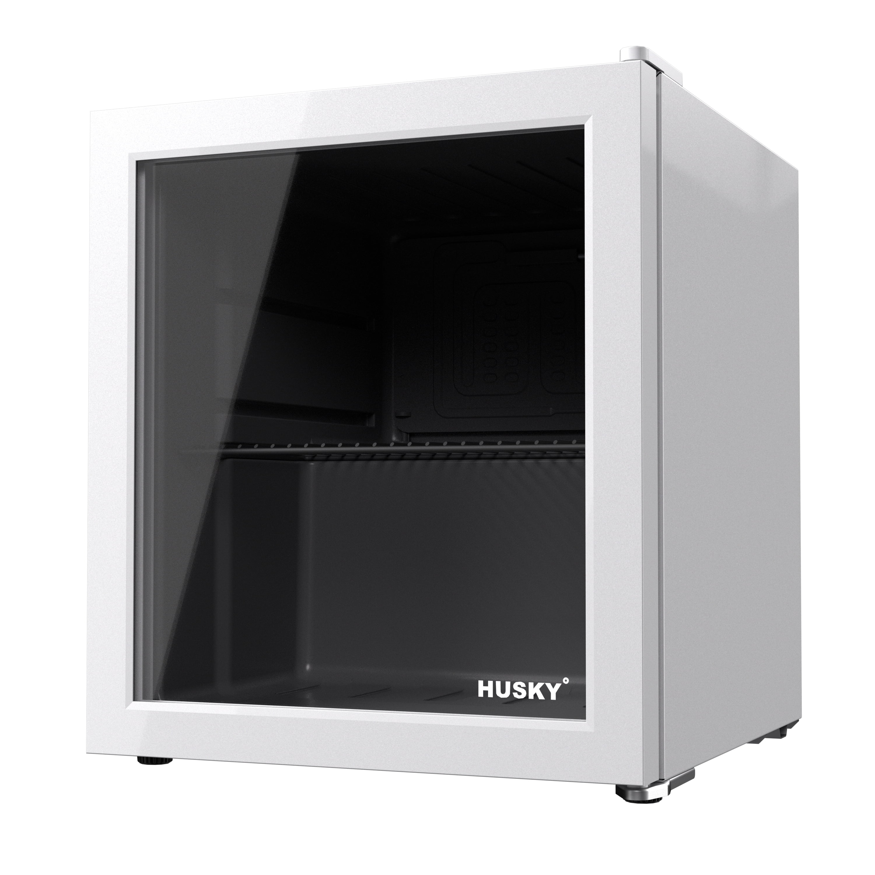 Husky 46L Refrigerator 1.6 Cu. ft. Reversible Glass Door Freestanding