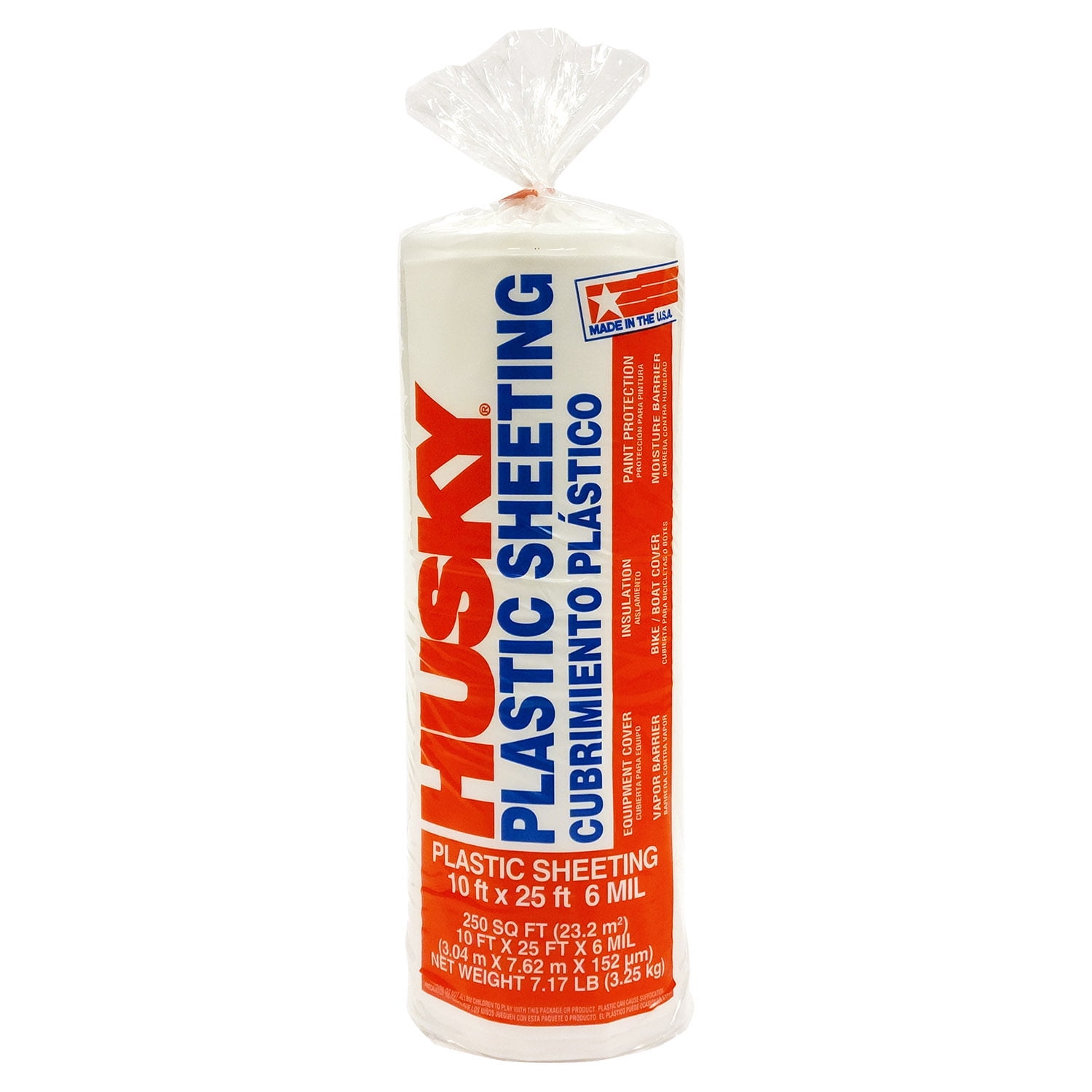 Husky 6 Mil Heavy Duty Clear Plastic Sheeting Husky 6 Mil Heavy Duty Clear Plastic Sheeting