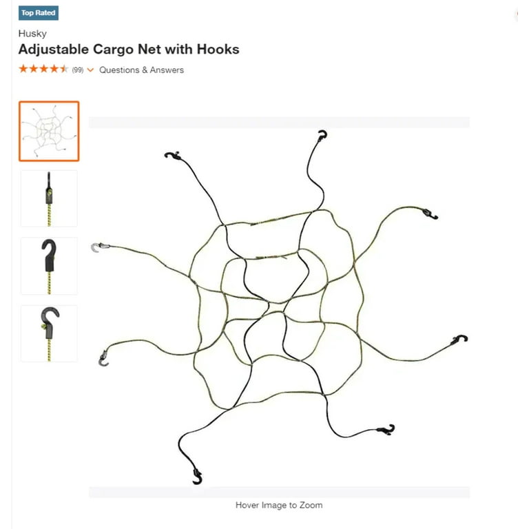 Husky Adjustable Cargo Net w Hooks