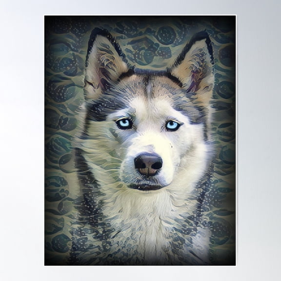 Husky Blue Eyes Poster Wall Art, Modern Wall Decor For Living Room Bedroom, 8x12 UNFRAMED