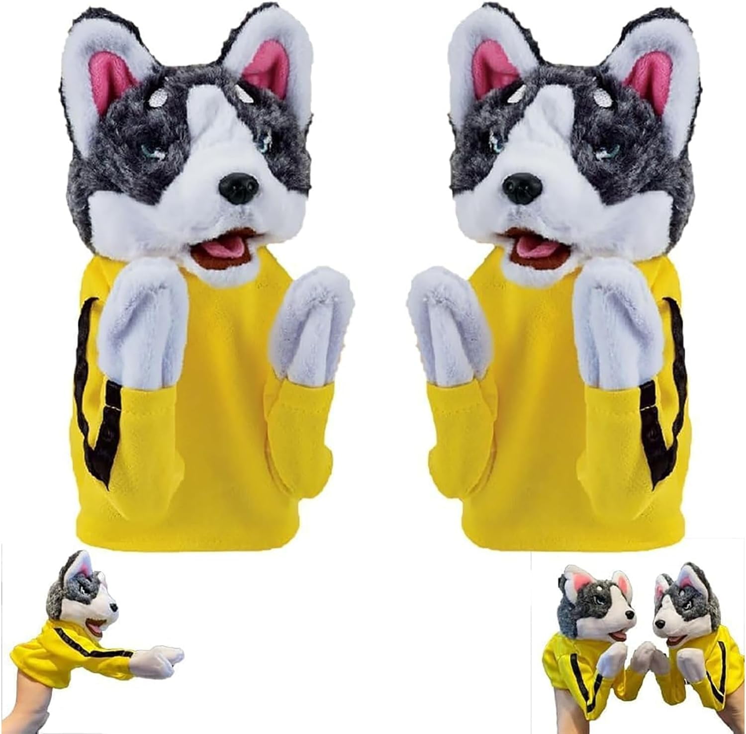 Husky Boxing Toy Dog Hand Puppet, Kung Fu Puppet Husky Dog Toy, Hand
