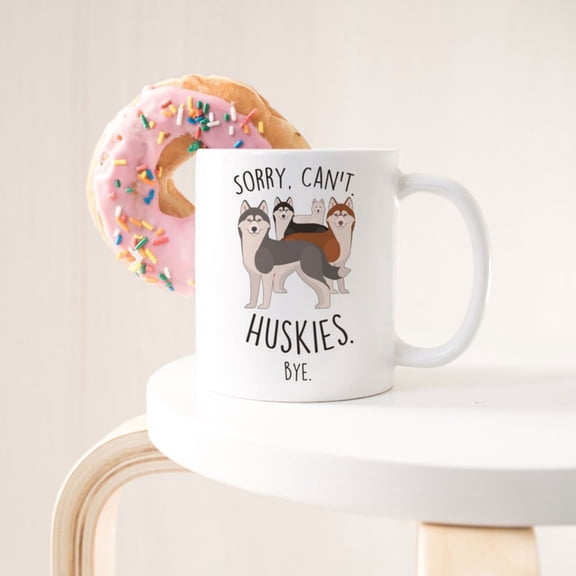 Husky Coffee Mug, Cute Siberian Husky Gift, Grey Gray Red Black White Husky Dog, Funny Pet, Husky Mom Dad Malamute Furry Fandom.